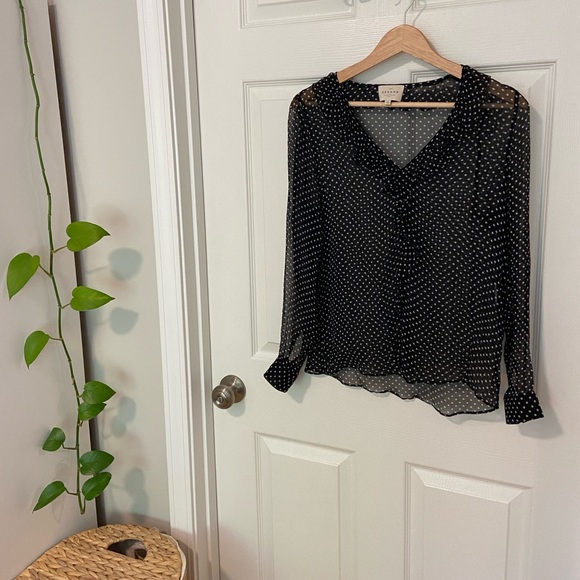 Sezane Capucine Silk Polka Dot Blouse - Picture 3 of 10